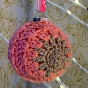 Crocheted Breast Cancer Awareness Boob Ornament